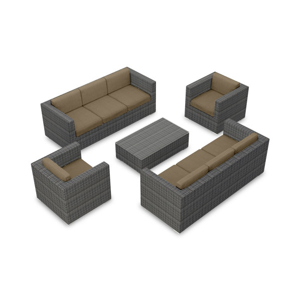 Harmonia Living District Outdoor 5 Piece Conversation Set by Harmonia